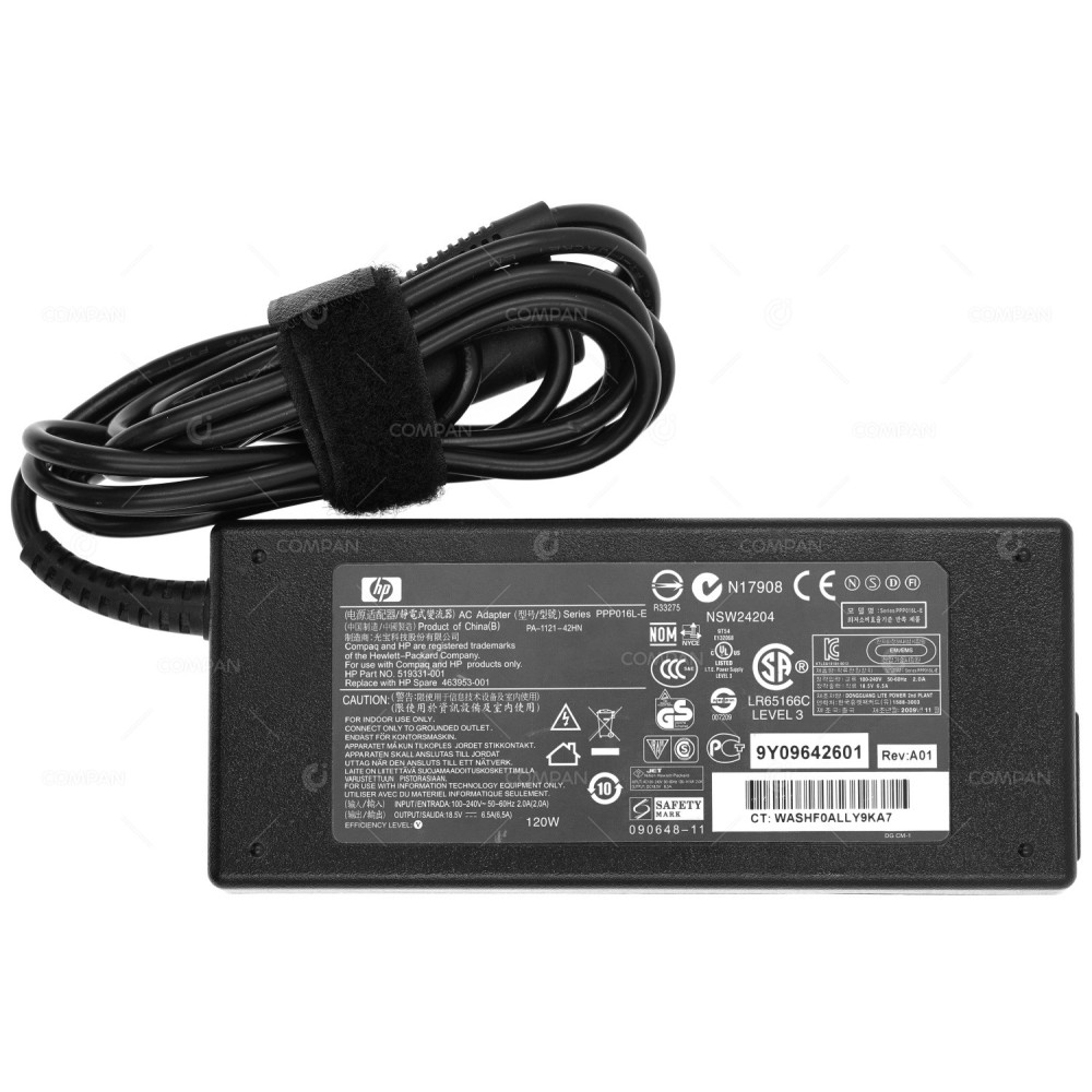 PPP016L-E HP AC ADAPTER  18,5V 6,5A 120W PA-1121-42HN